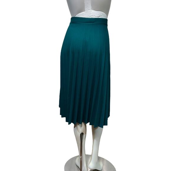 Vintage NWT Random Sportswear Green Pleated Midi Skirt - Size 18 Deadstock 1980s - Picture 4 of 14